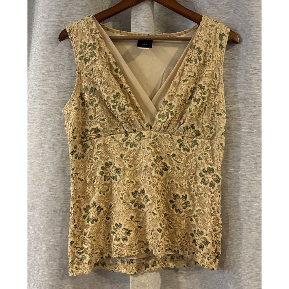 Vintage JTB Tank Top Womens L Y2K Lace Floral Babydoll Fairycore